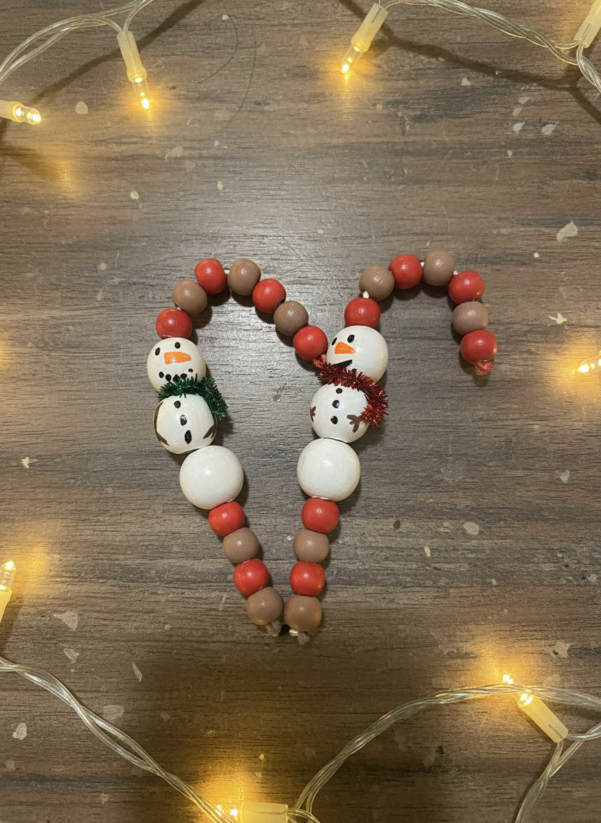 Snowman Candy Cane Ornament (4-1/2" tall)