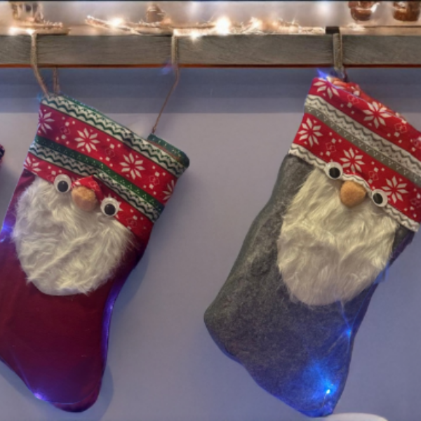 Knome Face Stocking with Gift Tag
